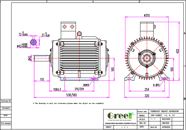 ژنراتور آهنربای دائمی با سرعت کم در دقیقه سفارشی 5kw 10kw 50kw 200kw با 3 سال گارانتی 4