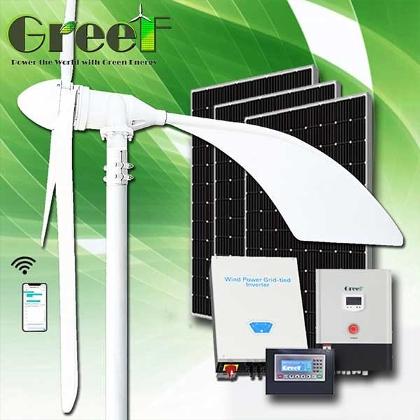 کنترل زمین پشت بام خانگی ژنراتور توربین بادی باد فن آسیاب 5KW 10KW برای خانه
