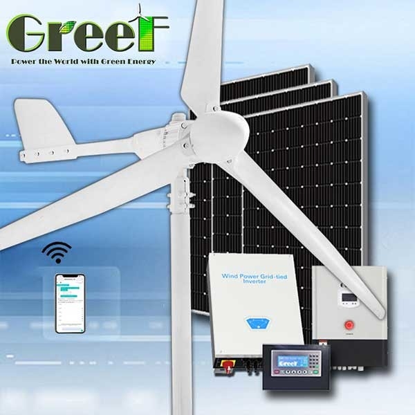نصب روی پشت بام باد سرعت توربین بادی سیستم توربین بادی هیبریدی خورشیدی 2KW