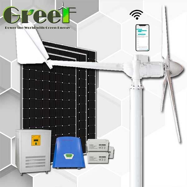 کیت کامل سیستم قدرت توربین بادی محور افقی 1KW 5KW GREEF Energy Low Noise