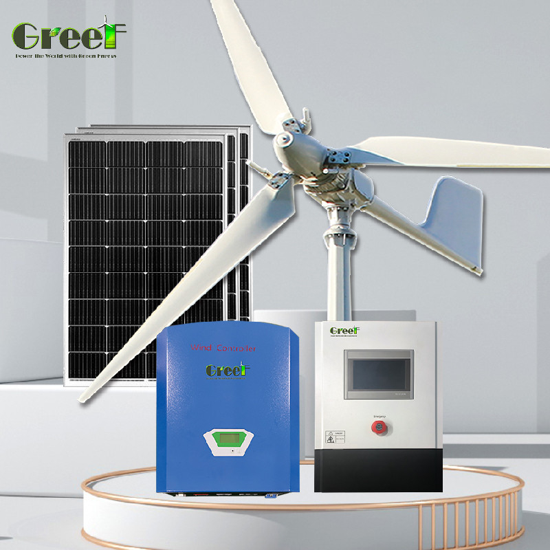 توربین بادی 5kw 10kw کنترل Pitch با باتری LiFePO4 خانگی برای سیستم انرژی سازگار با محیط زیست