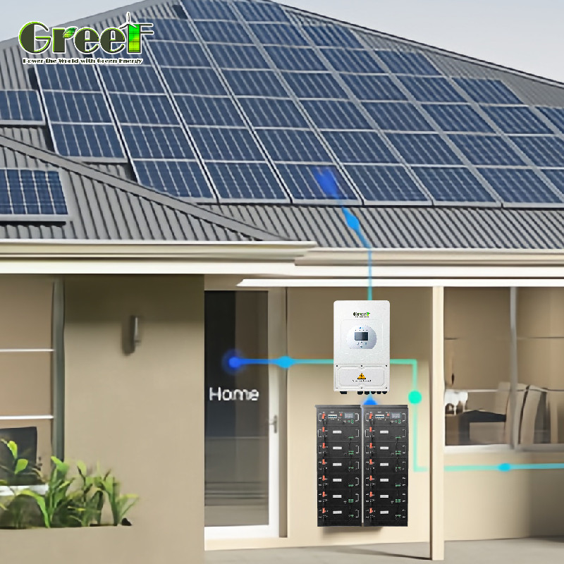صفحه نمایش LCD 5kW سیستم خورشیدی PV 5000W سیستم خورشیدی هیبریدی با کنترل از راه دور
