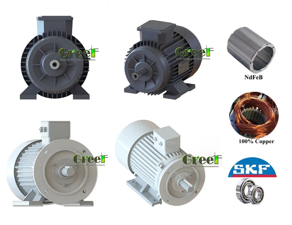 ژنراتور آهنربای دائمی با سرعت کم در دقیقه سفارشی 5kw 10kw 50kw 200kw با 3 سال گارانتی