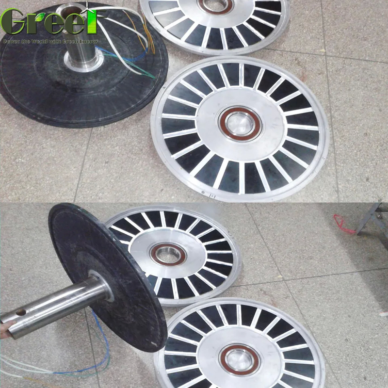 ژنراتور آهنربای دائمی بدون هسته 3 فاز 12-450 ولت محدوده ولتاژ ساختار روتور بیرونی