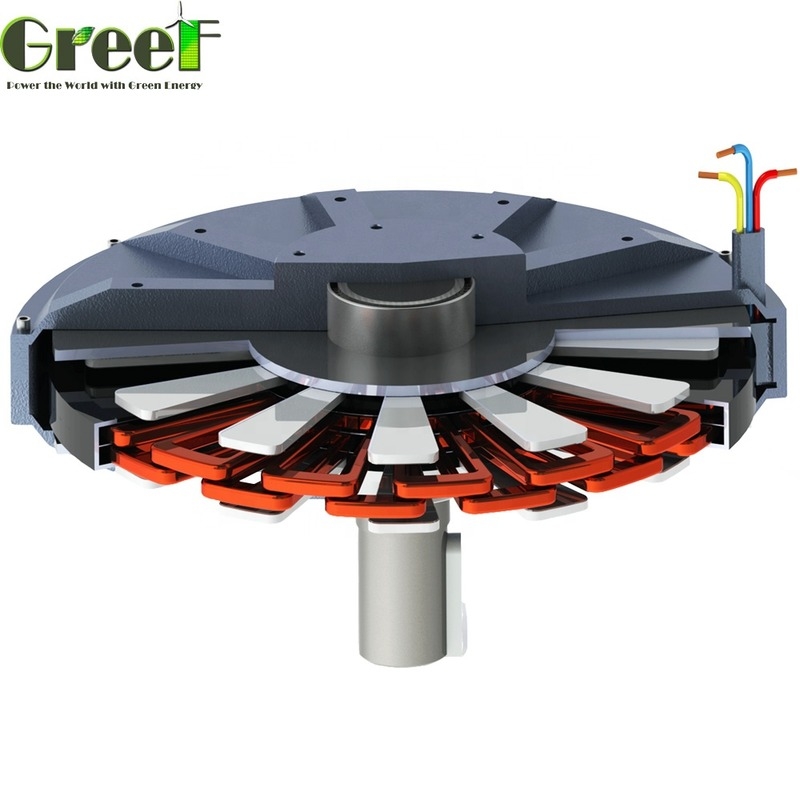 بهره وری 92٪ ژنراتور آهنربا دائمی بدون هسته دامنه ولتاژ سفارشی 12-450V فرکانس 50/60Hz