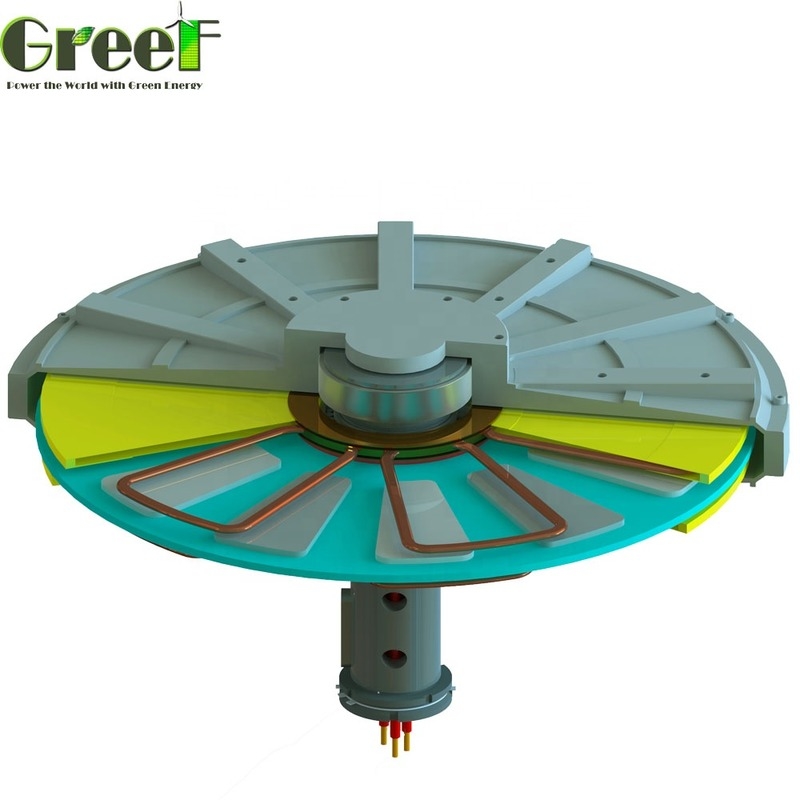 5kW سرعت چرخش کم در داخل روتر روتر بیرونی ژنراتور آهنربا دائمی برای استفاده خانگی توربین بادی