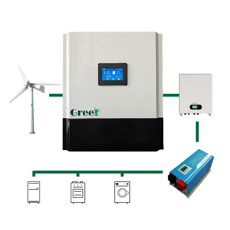 کنترل کننده LCD Off Grid برای توربین بادی یا سیستم PMG با جریان خروجی نامی 100A/200A/80A/150A و دمای محیط -25°C~50°C
